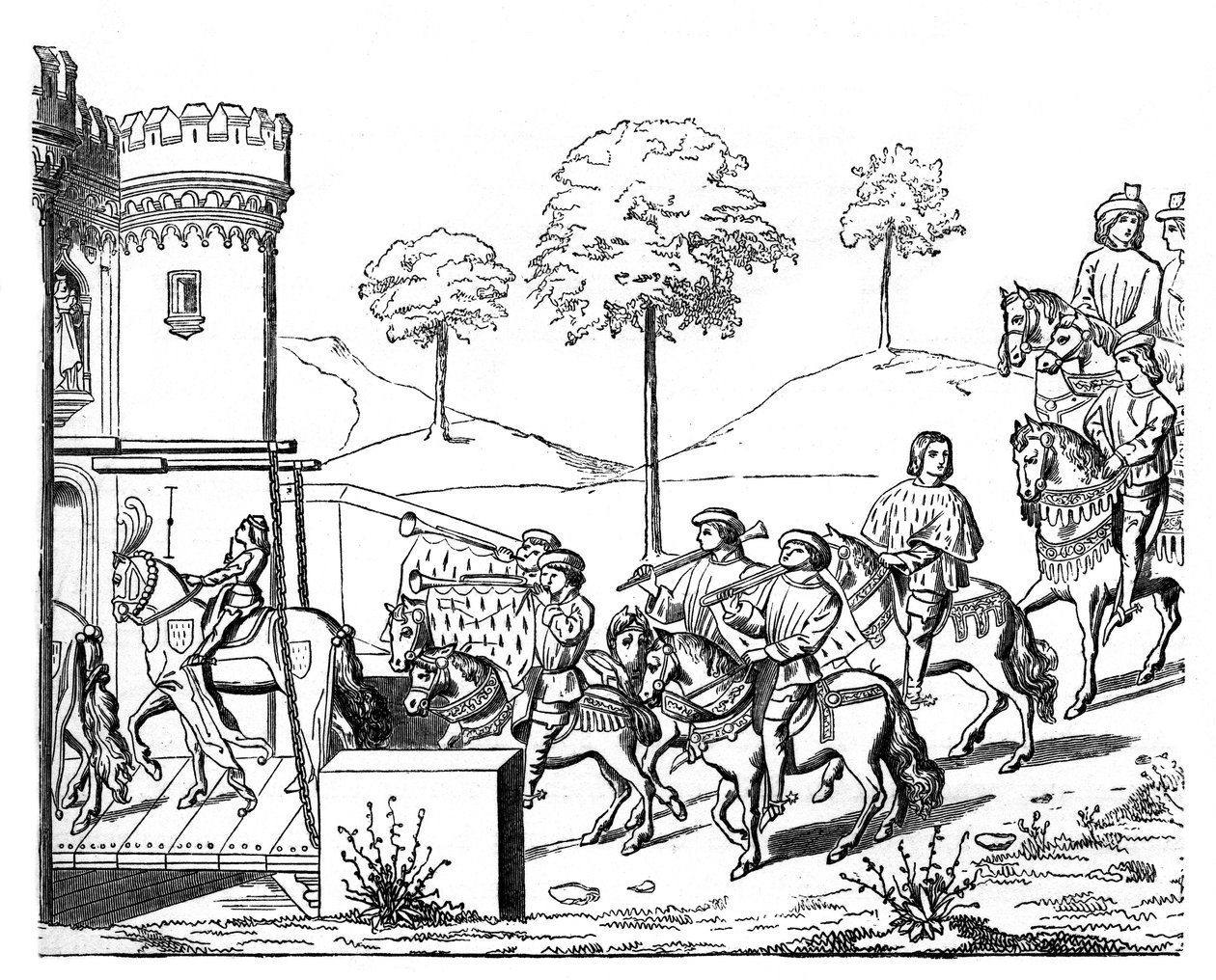 Rycerz wchodzący na listy, c1460-1465, 1870 autorstwa Unbekannt