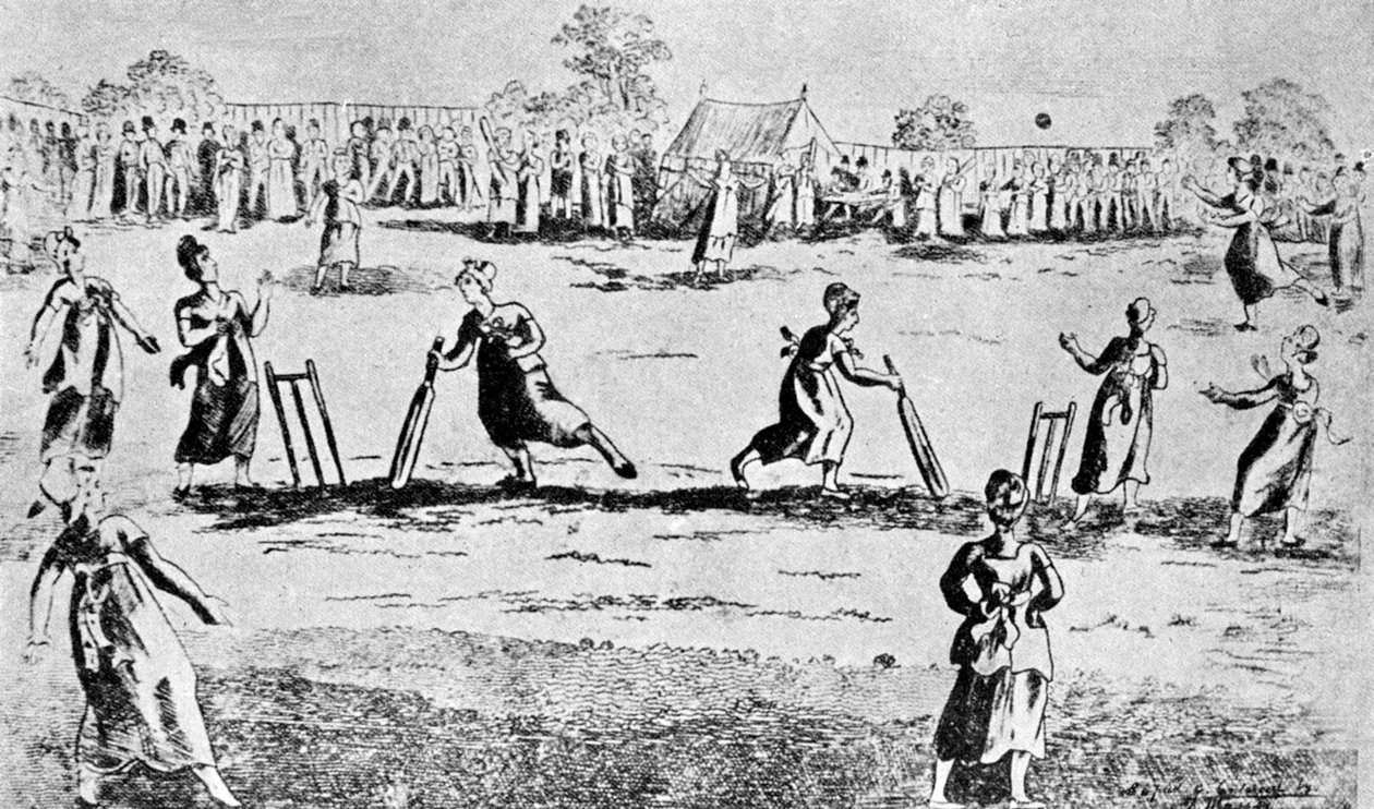 Mecz krykieta kobiet, Newington Green, Islington, Londyn, 1811 1912 autorstwa Unbekannt