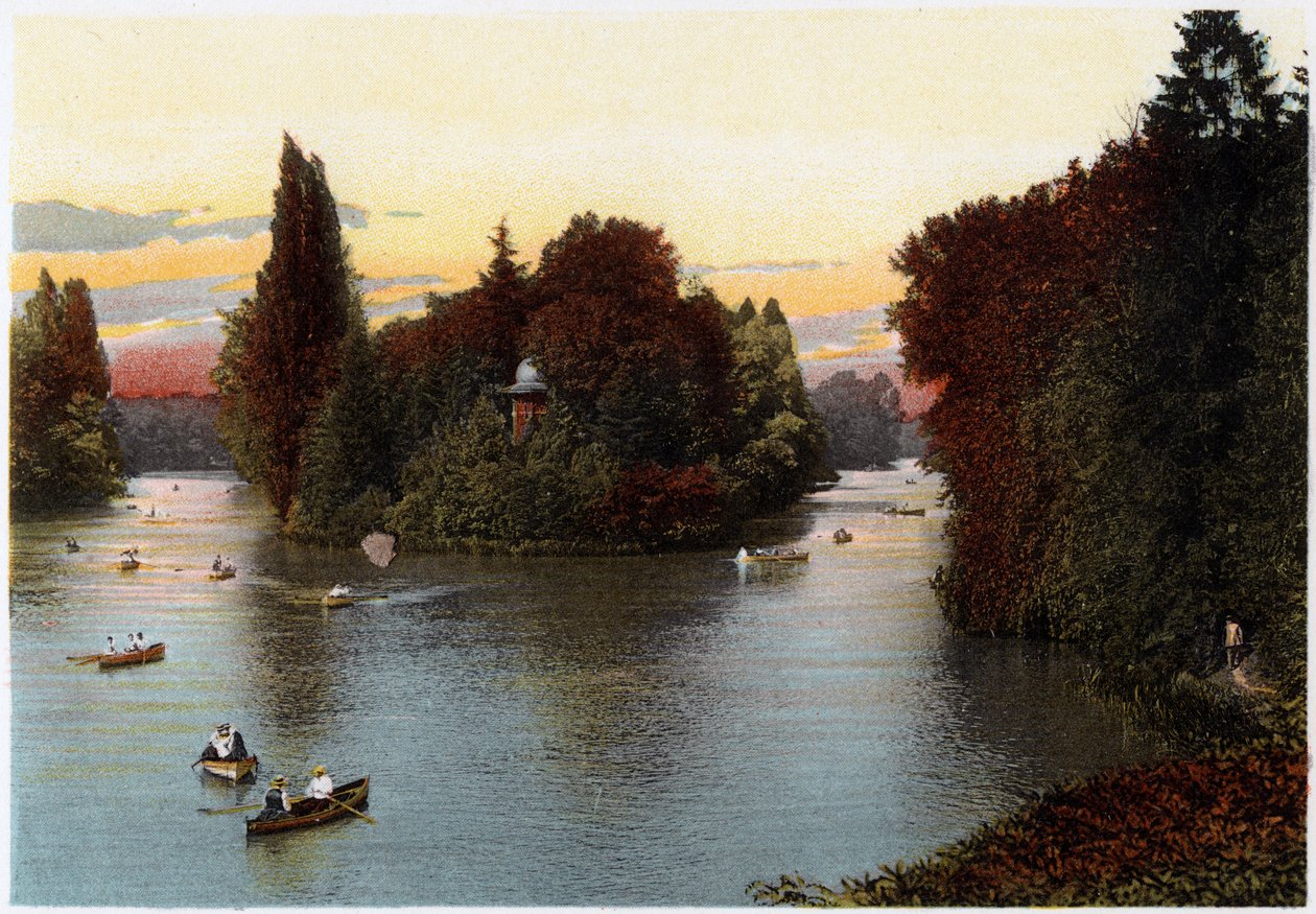 Jezioro w Bois de Boulogne, Paryż, ok. 1900 autorstwa Unbekannt