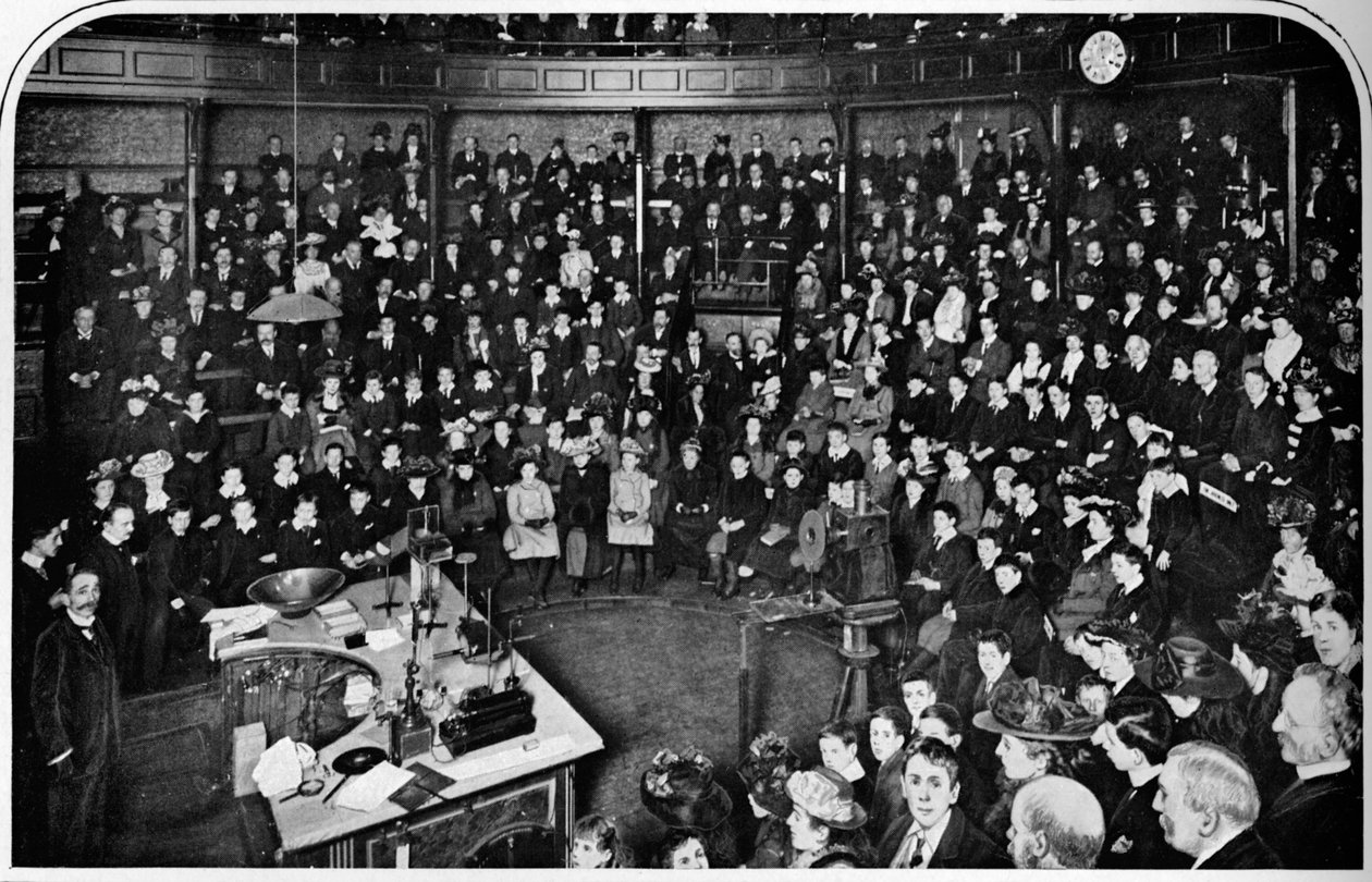 Wykład w Royal Institution, Londyn, ok. 1903 1903 autorstwa Unbekannt