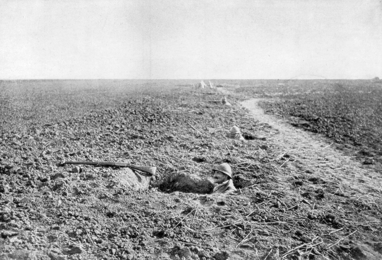 Linia okopów francuskiej piechoty, 1918 autorstwa Unbekannt