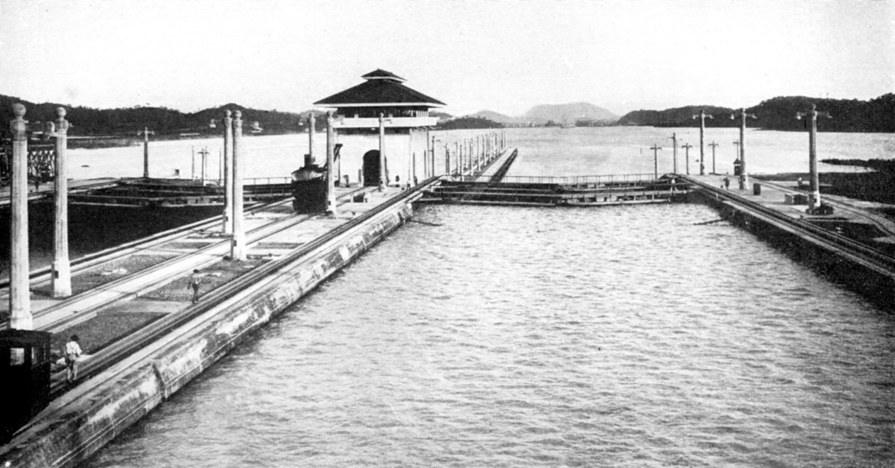 Śluza na Kanale Panamskim, Panama, 1926 r. autorstwa Unbekannt
