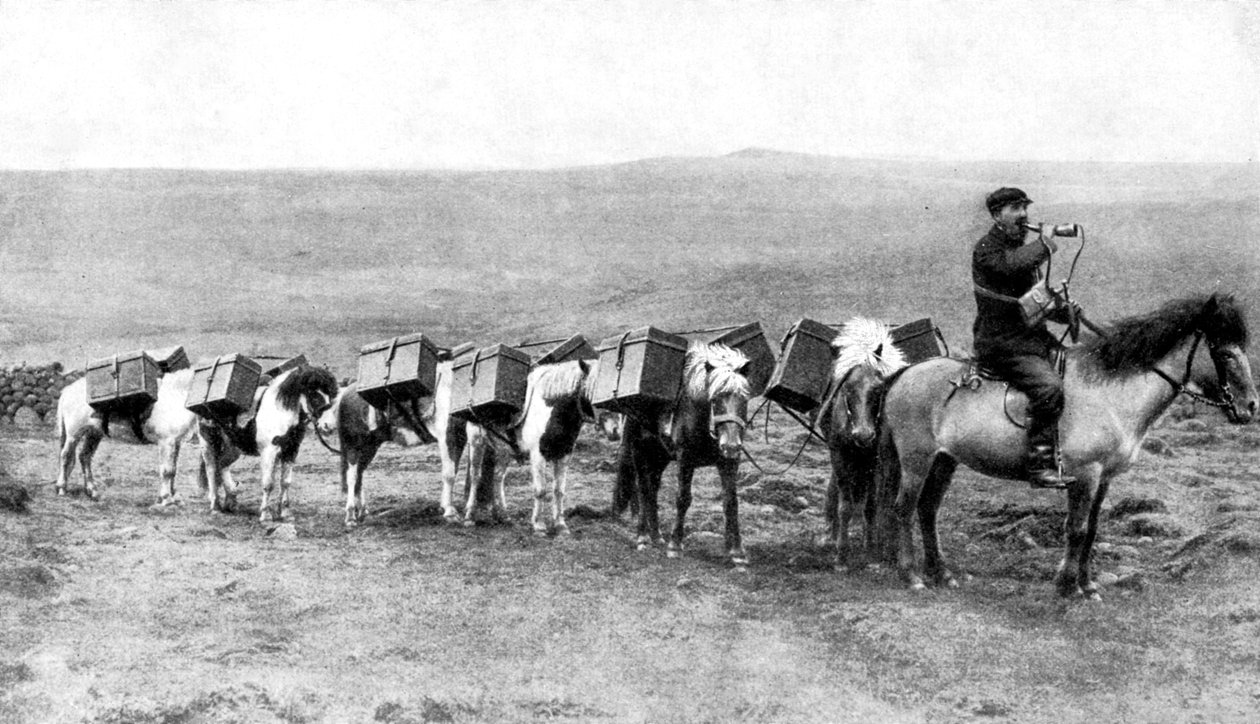 Karawana pocztowa przemierzająca islandzkie równiny, Islandia, 1922 autorstwa Unbekannt