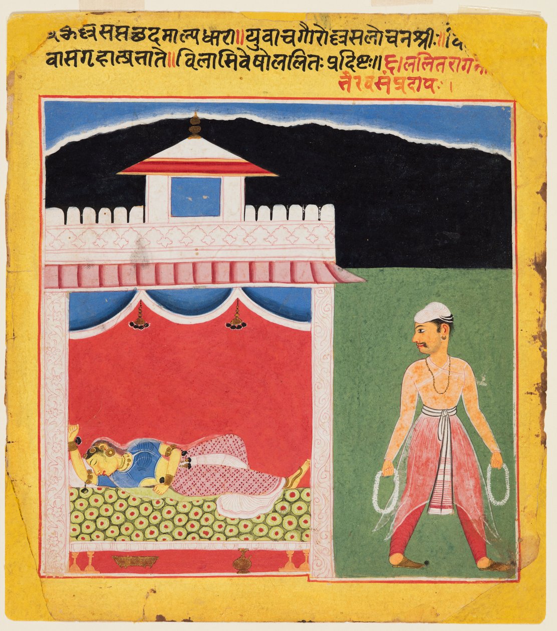 Strona z cyklu Ragamala: Lalita Ragini, c. 1600. autorstwa Unbekannt