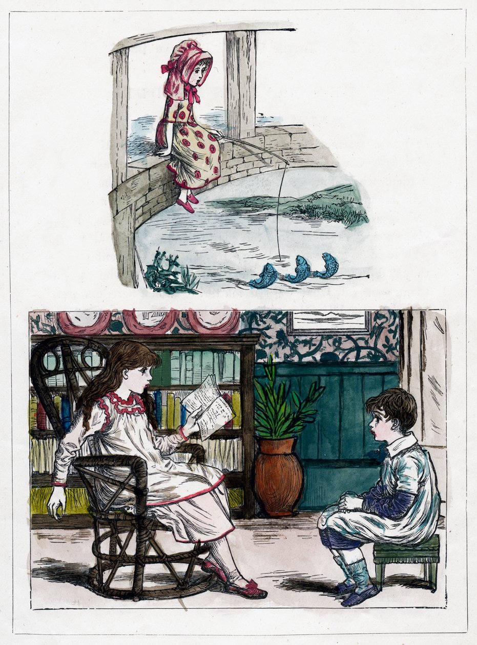 Rycina z książki Kate Greenaway The Little Folks Nature Painting Book, ok. 1880 r. autorstwa Unbekannt
