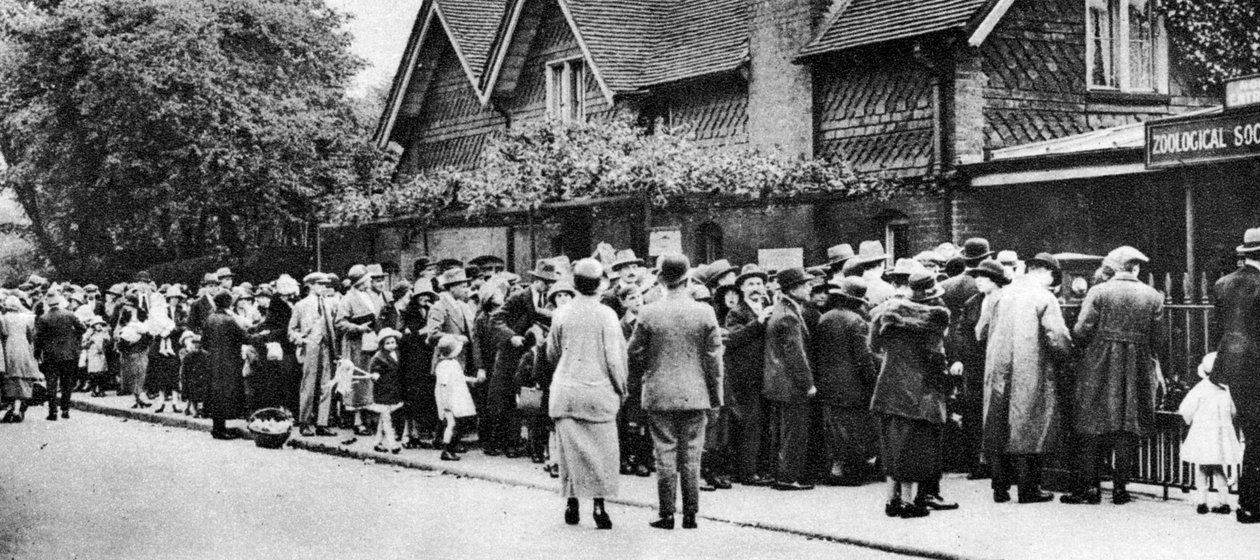 Kolejka do zoo w święto narodowe, Londyn, 1926-1927 autorstwa Unbekannt