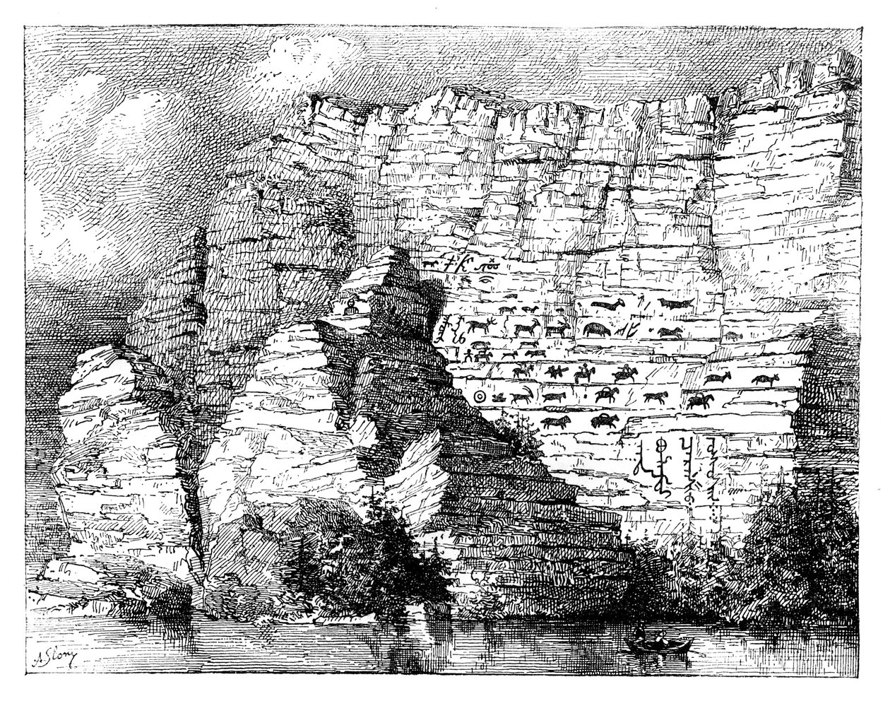 Napis naskalny nad brzegiem Jeniseju, 1895 autorstwa Unbekannt
