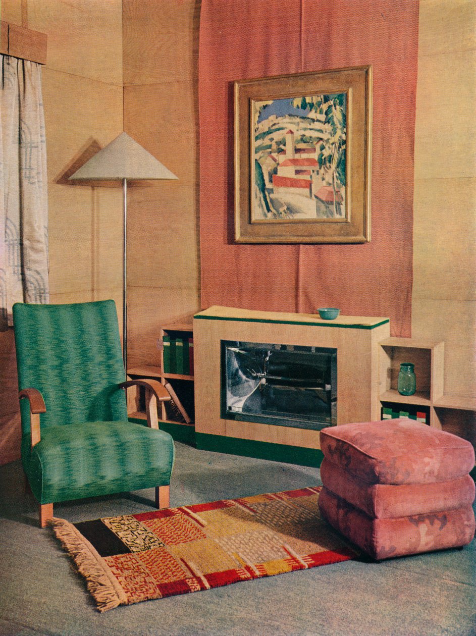 Salon z obrazem J.D. Fergussona nad ogniem, 1935 autorstwa Unbekannt