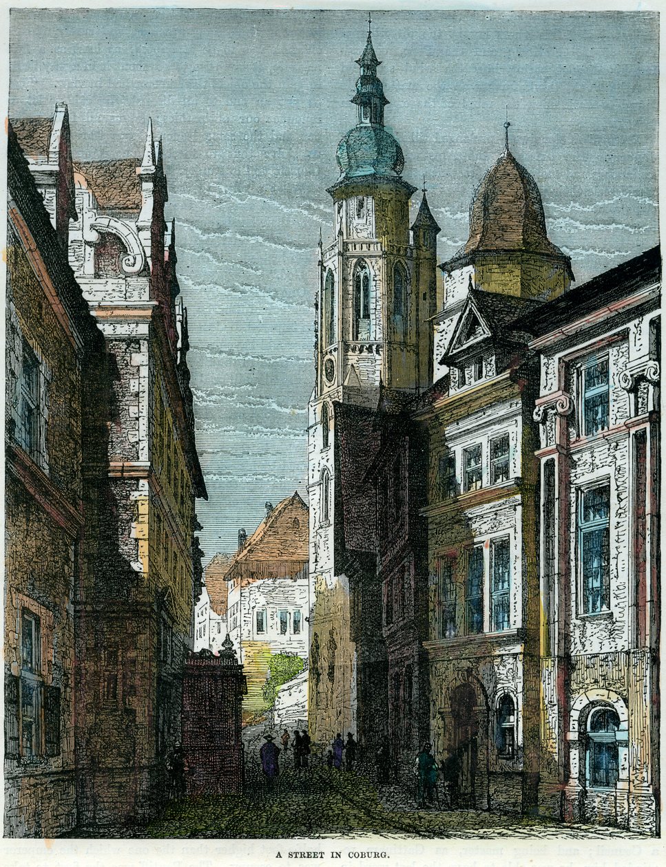 Ulica w Coburg, Bawaria, Niemcy, ok. 1880 autorstwa Unbekannt