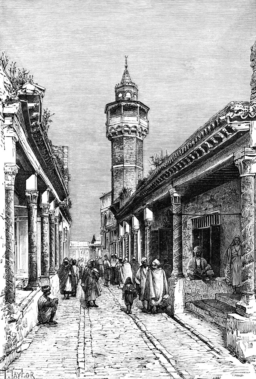 Ulica w dzielnicy Suk w Tunisie, Tunezja, 1895 autorstwa Unbekannt