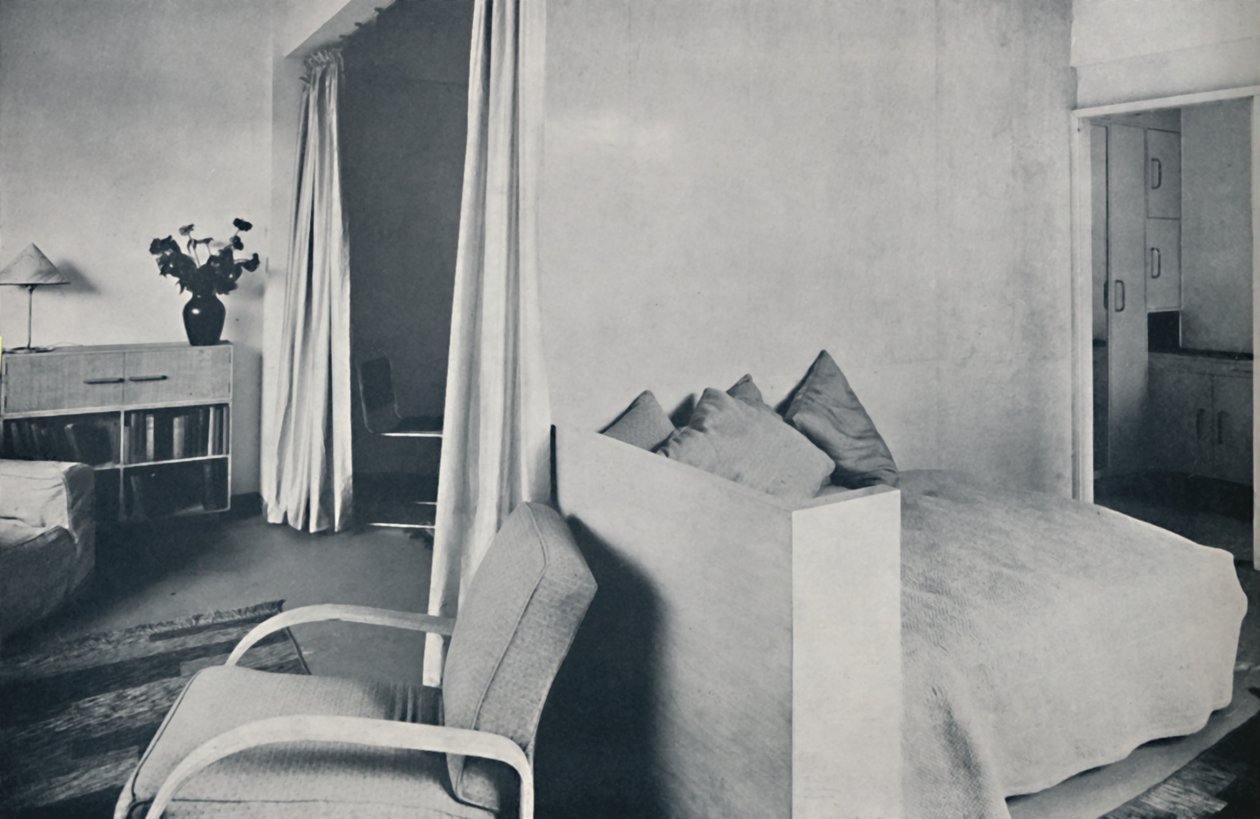 Salon studio w jednym z Isokon Lawn Road Flats, Hampstead, Londyn, 1936 autorstwa Unbekannt