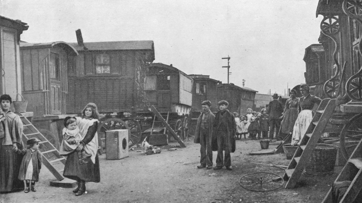 Obozowisko podróżników, Battersea, Londyn, ok. 1903 r. 1903 autorstwa Unbekannt