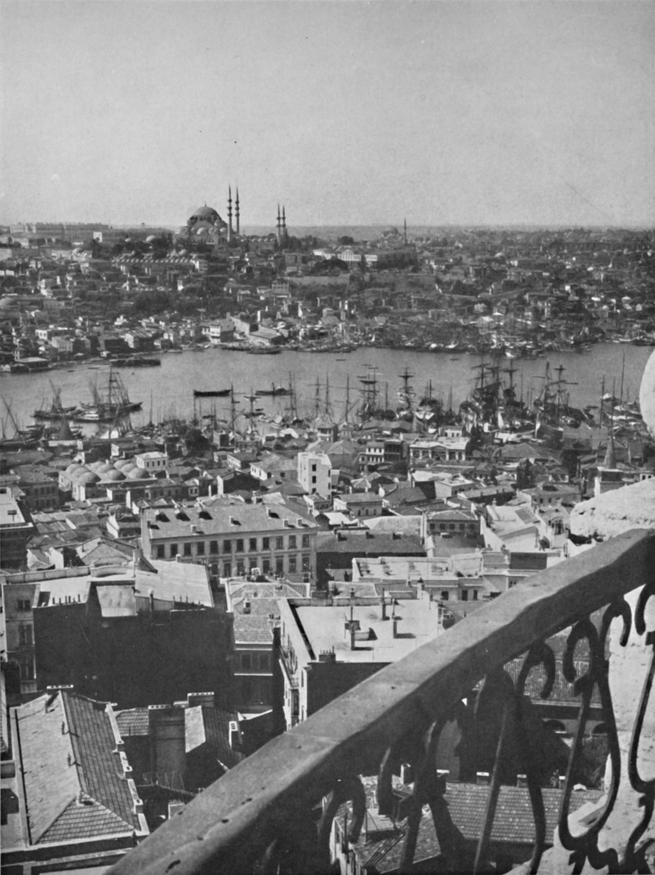 Widok na Konstantynopol ukazujący meczet św. Zofii, 1913 autorstwa Unbekannt