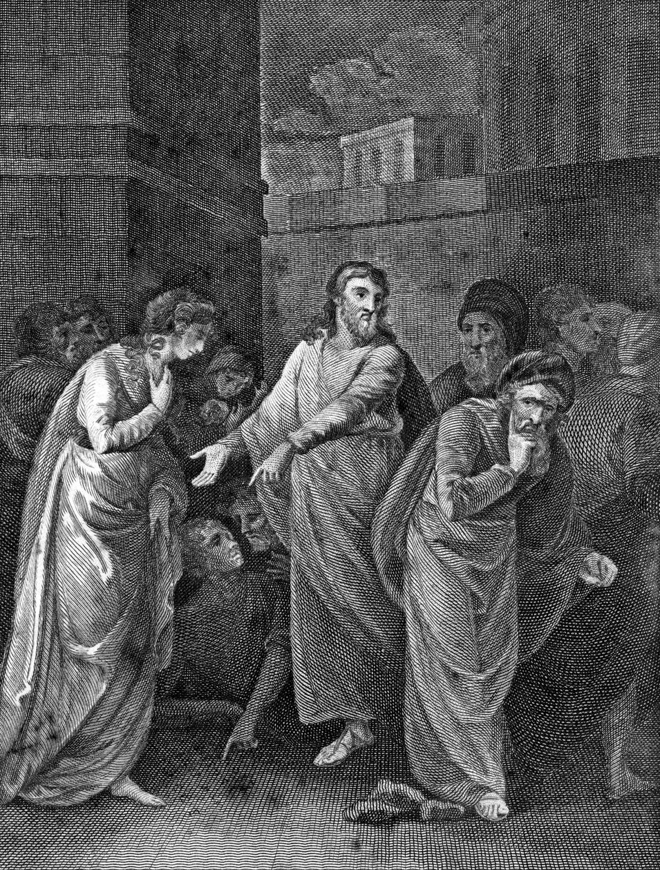 Kobieta oskarżona o cudzołóstwo, 1813 autorstwa Unbekannt