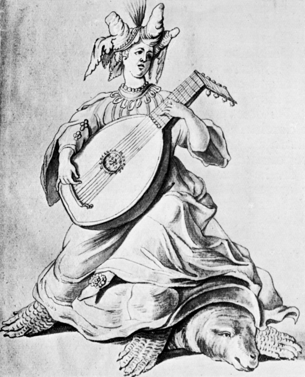 Kobieta grająca na instrumencie strunowym, początek XVII w. 1926 autorstwa Unbekannt