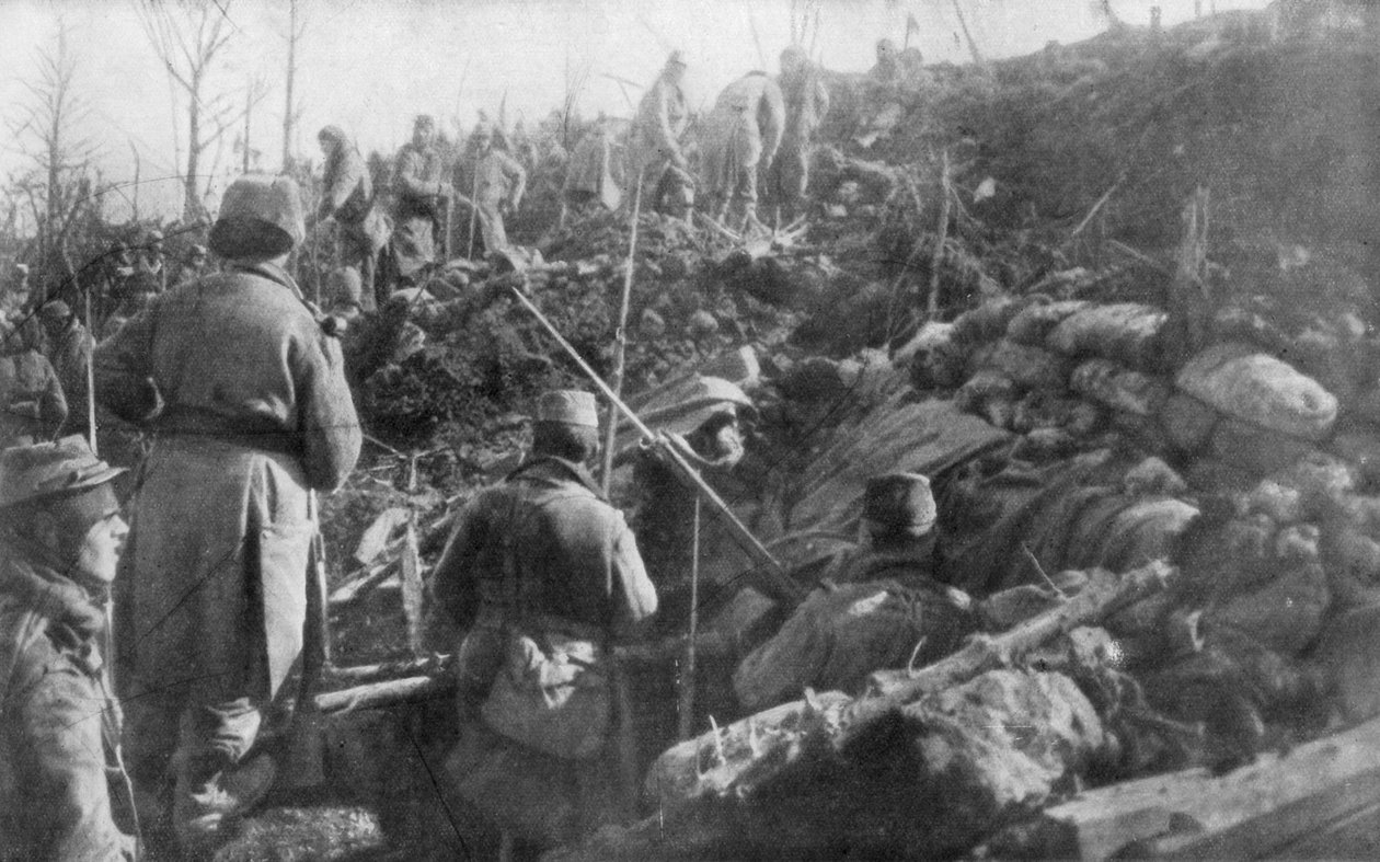 Opuszczone niemieckie okopy, grzbiet Eparges, niedaleko Verdun, Francja, sierpień 1915 autorstwa Unbekannt