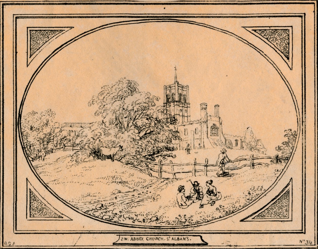Kościół opactwa, St. Albans, 1782 autorstwa Unbekannt