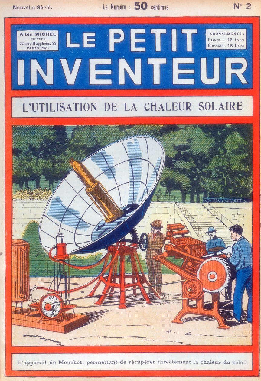 Prasa drukarska Abel Pifres zasilana energią słoneczną, c1894 [c1927 autorstwa Unbekannt