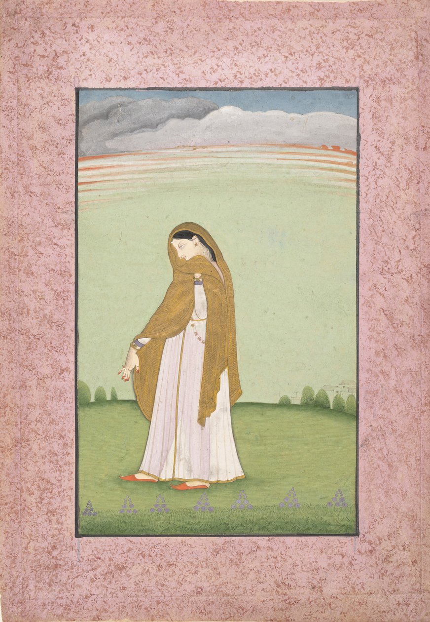 Abhisarika Nayika, bohaterka tęsknota za swoim kochankiem 1790-1800. autorstwa Unbekannt