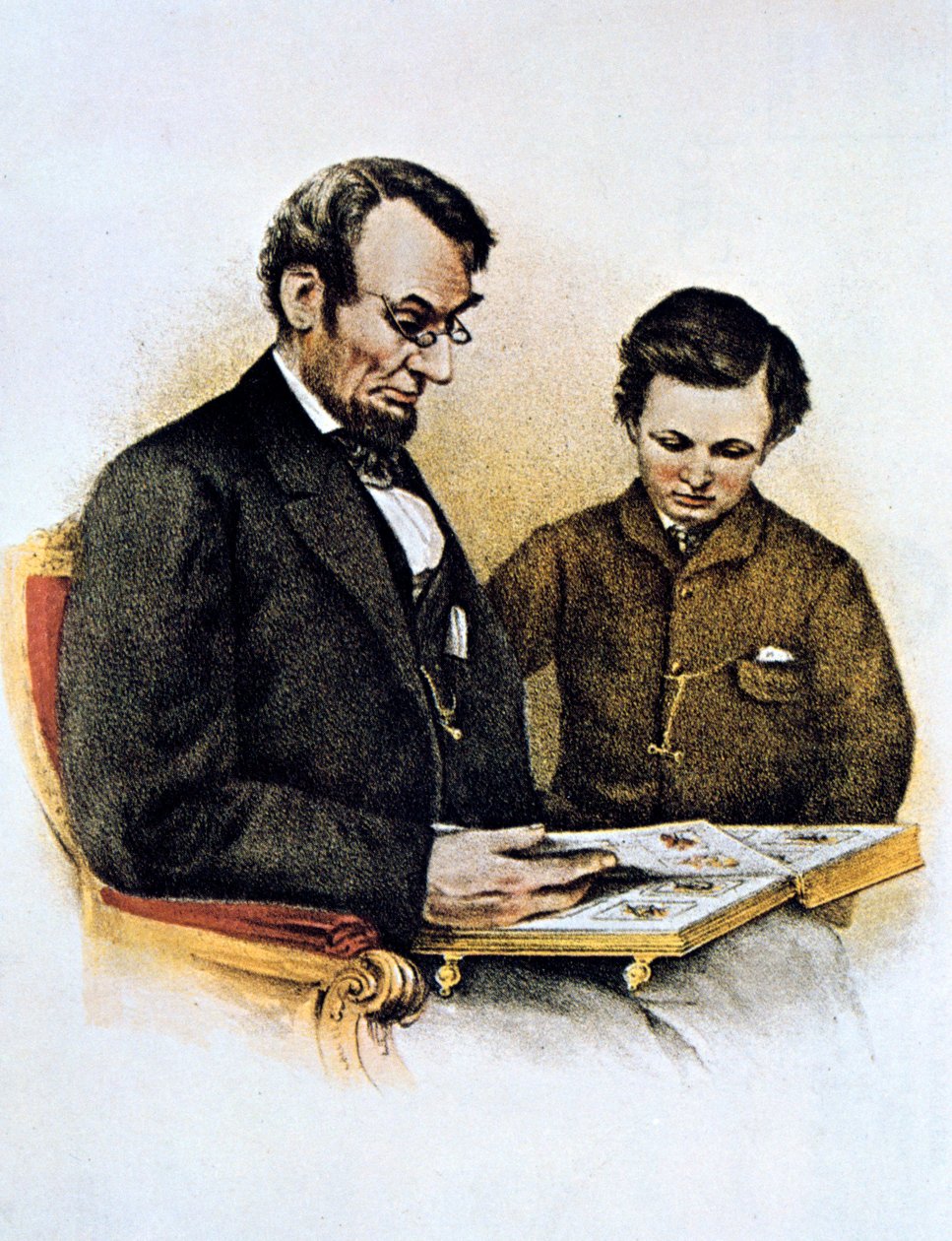 Abraham Lincoln i jego syn Tad, 9 lutego 1864 autorstwa Unbekannt
