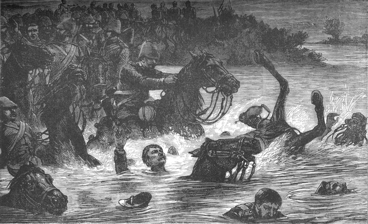 Wypadek X huzarów, ok. 1880 r. autorstwa Unbekannt