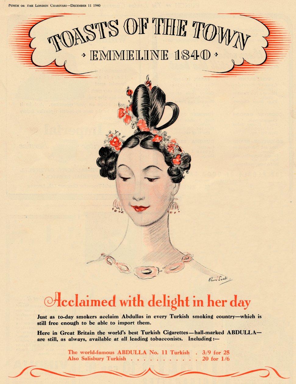 Okrzyknięty z zachwytem w jej czasach Toasty Miasta - Emmeline 1840, 1940 autorstwa Unbekannt