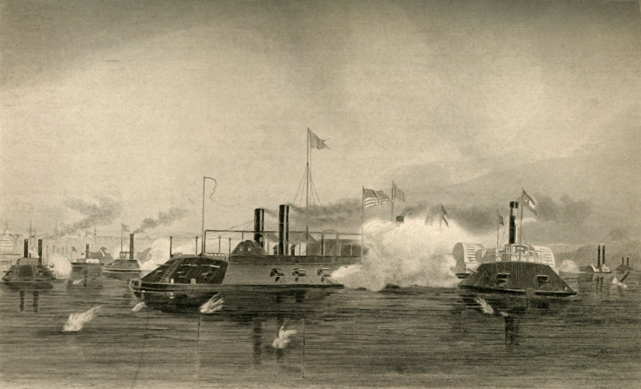 Akcja kanonierek w Memphis, 1878. autorstwa Unbekannt