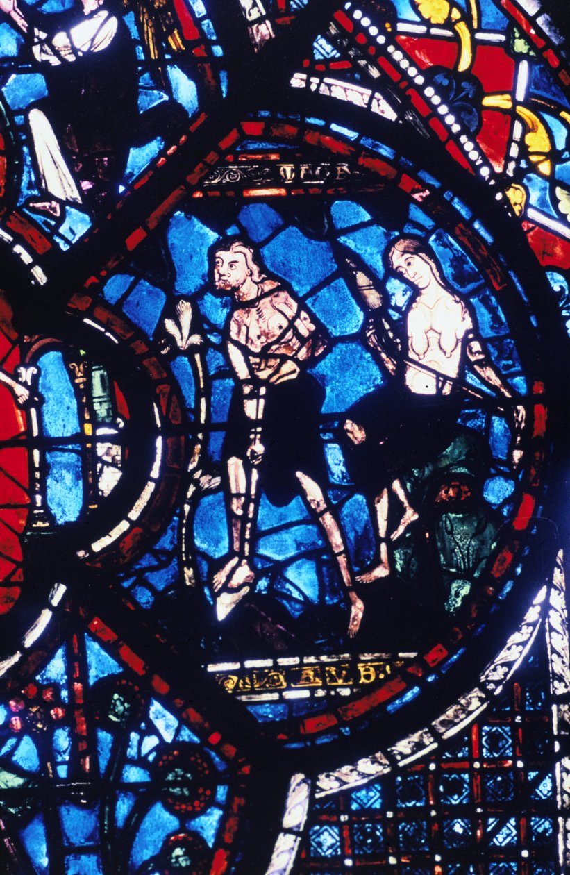 Adam i Ewa, witraż, katedra w Chartres, Francja, 1205-1215 autorstwa Unbekannt