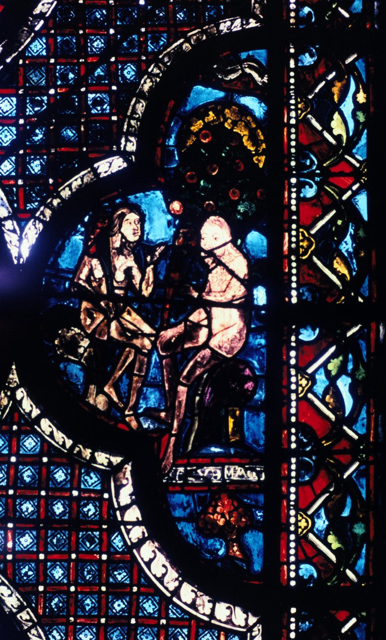 Adam i Ewa, witraż, katedra w Chartres, Francja, 1205-1215 autorstwa Unbekannt