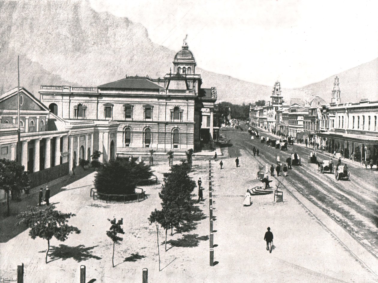 Adderley Street, z Commercial Exchange and Standard Bank, Cape Town, Republika Południowej Afryki, 1895. autorstwa Unbekannt