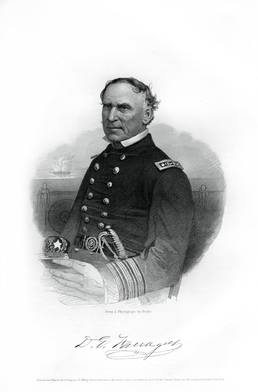 Admirał David Farragut, oficer marynarki USA w wojnie secesyjnej, 1862-1867 autorstwa Unbekannt