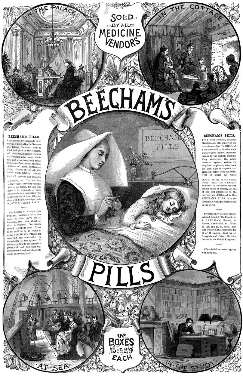 Reklama pigułek Beechams, 1887 autorstwa Unbekannt