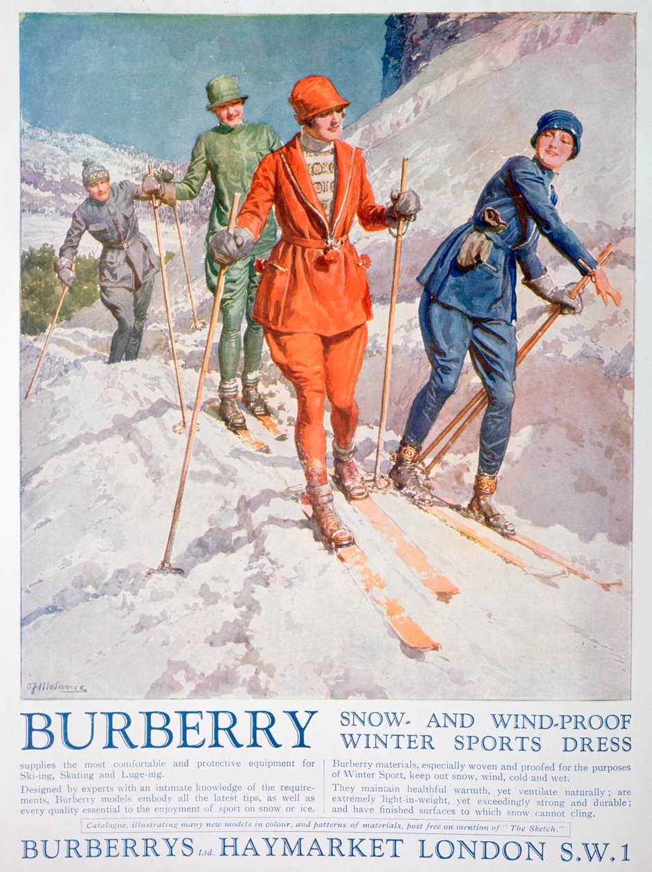 Reklama zimowej sukienki sportowej Burberry, 1927 autorstwa Unbekannt