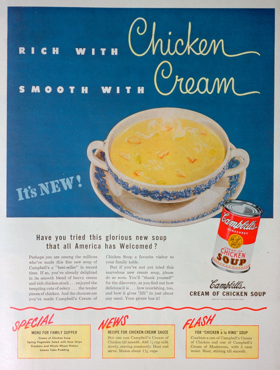 Reklama skondensowanej śmietany z kurczaka Campbells, 1949 autorstwa Unbekannt