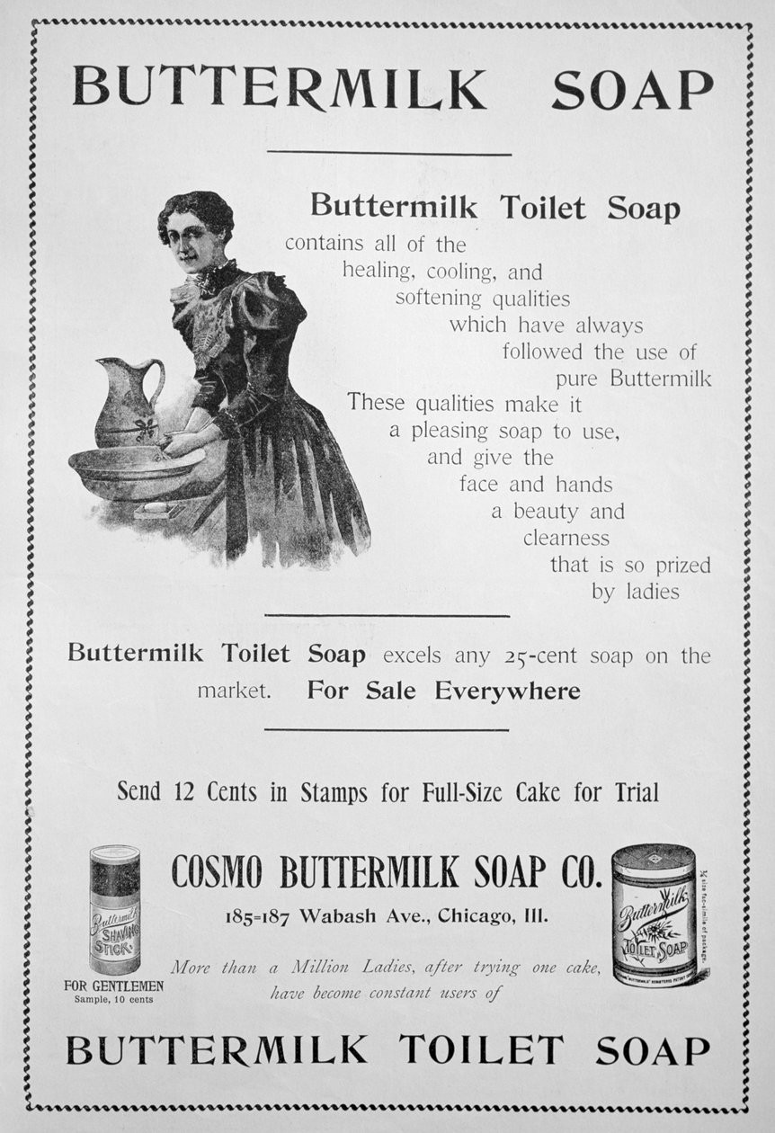Reklama mydła toaletowego Cosmo Buttermilk, 1894 autorstwa Unbekannt