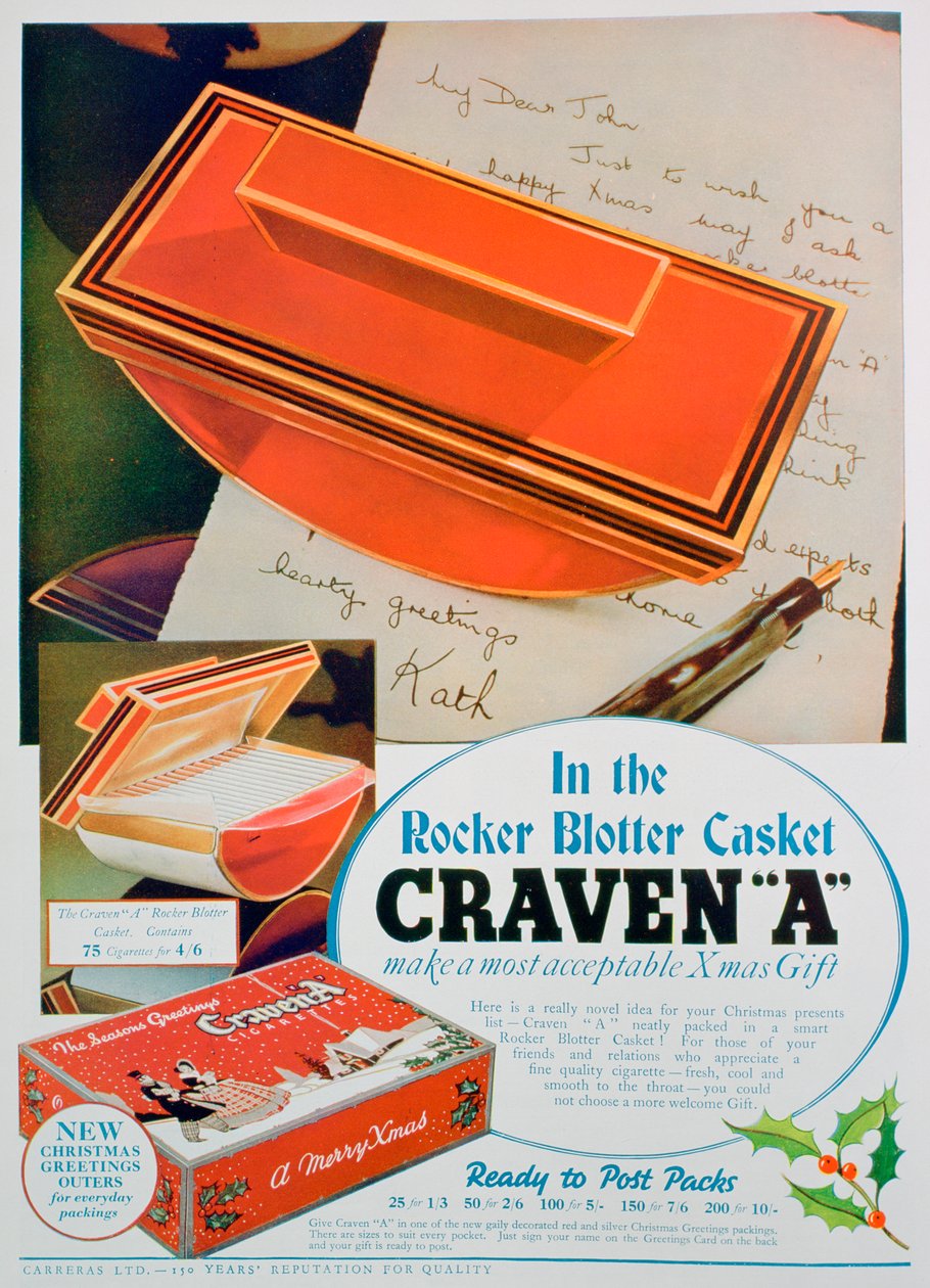 Reklama papierosów Craven A, 1936 autorstwa Unbekannt