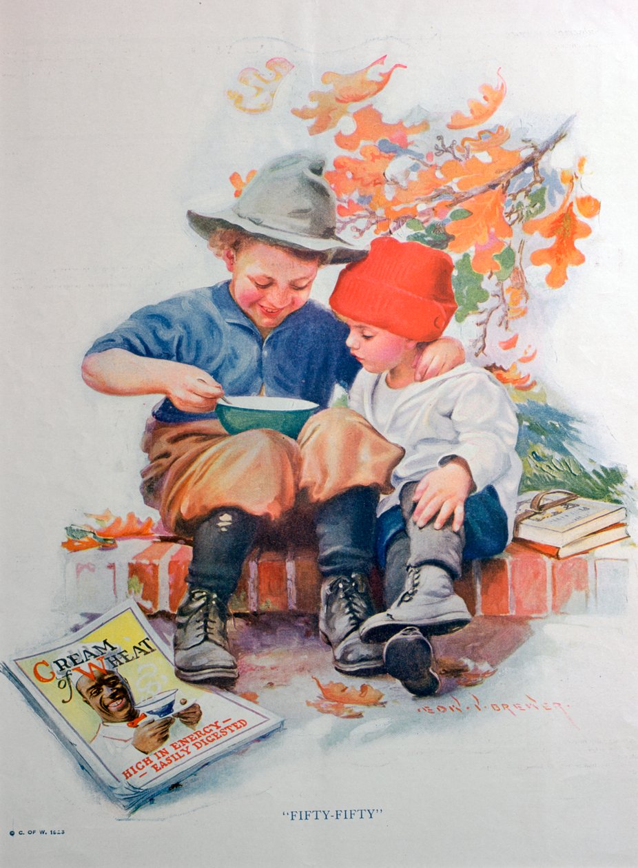 Reklama kremu z pszenicy, amerykańskich płatków śniadaniowych na ciepło, 1923 autorstwa Unbekannt