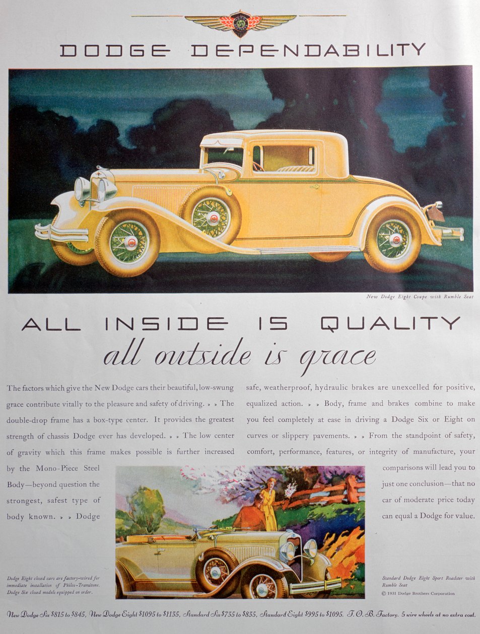 Reklama samochodów Dodge, 1931 autorstwa Unbekannt