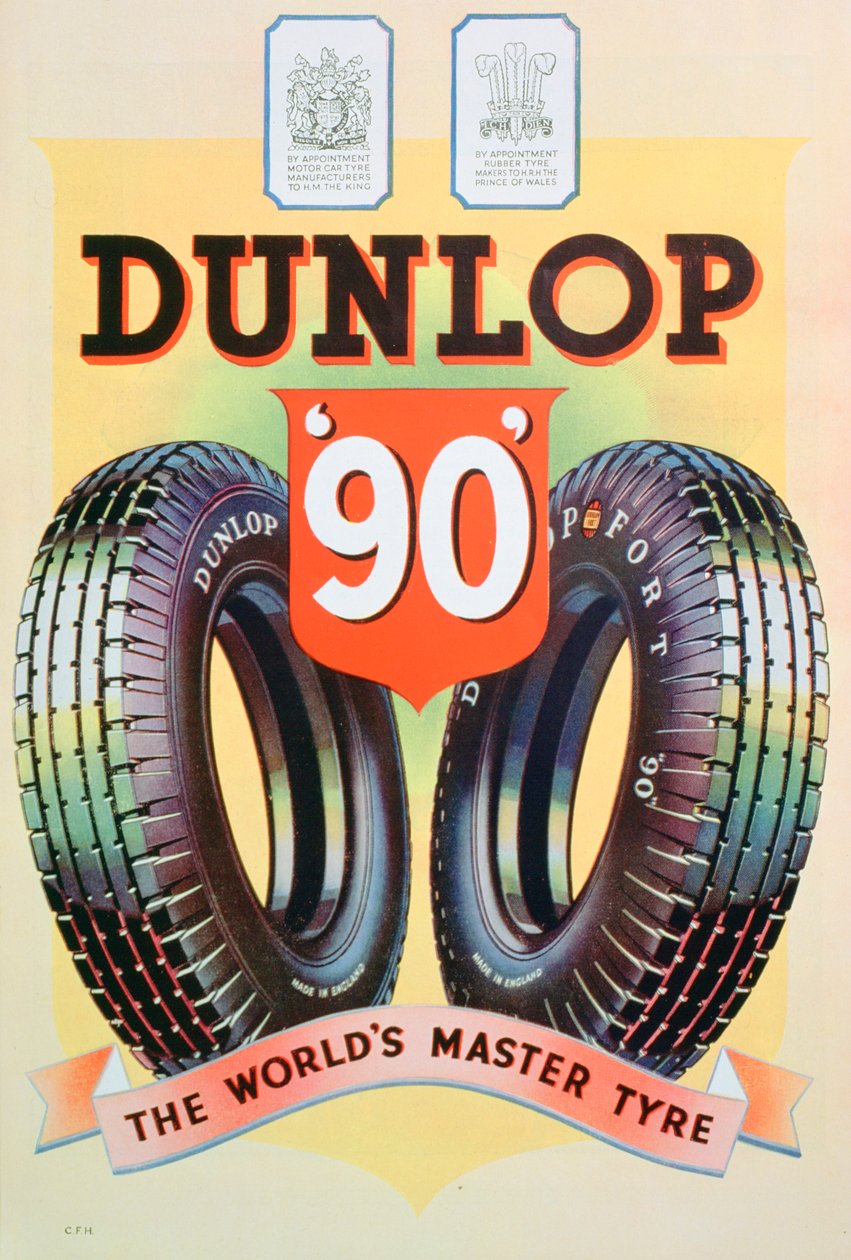 Reklama opon Dunlop 90, 1935 autorstwa Unbekannt