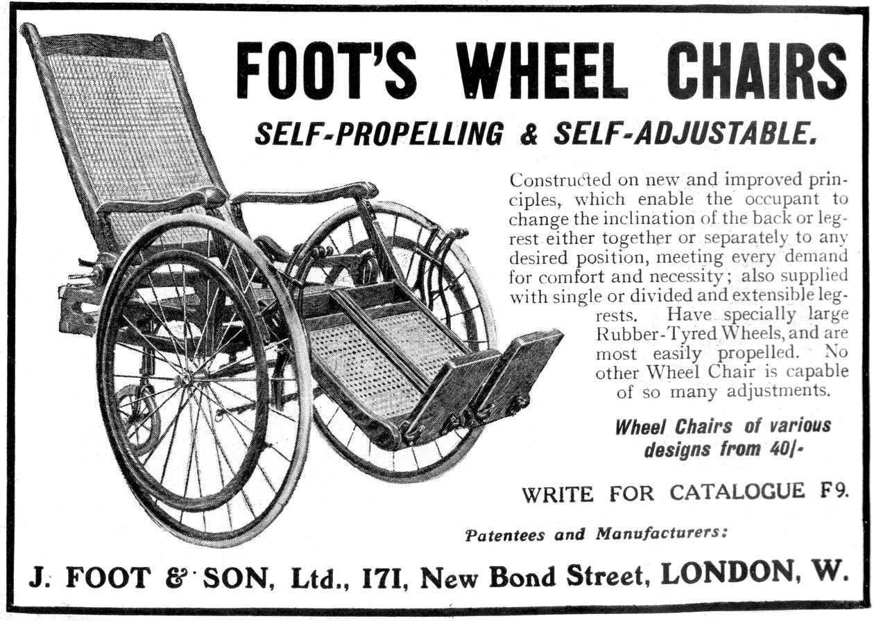 Reklama wózków inwalidzkich Foots, 1910 autorstwa Unbekannt