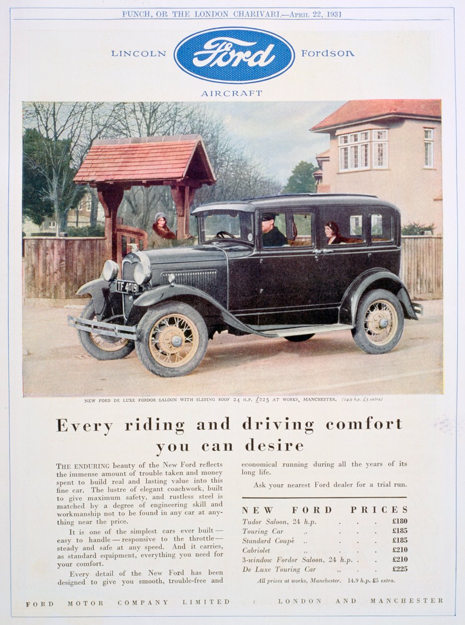 Reklama samochodów marki Ford, 1931 autorstwa Unbekannt