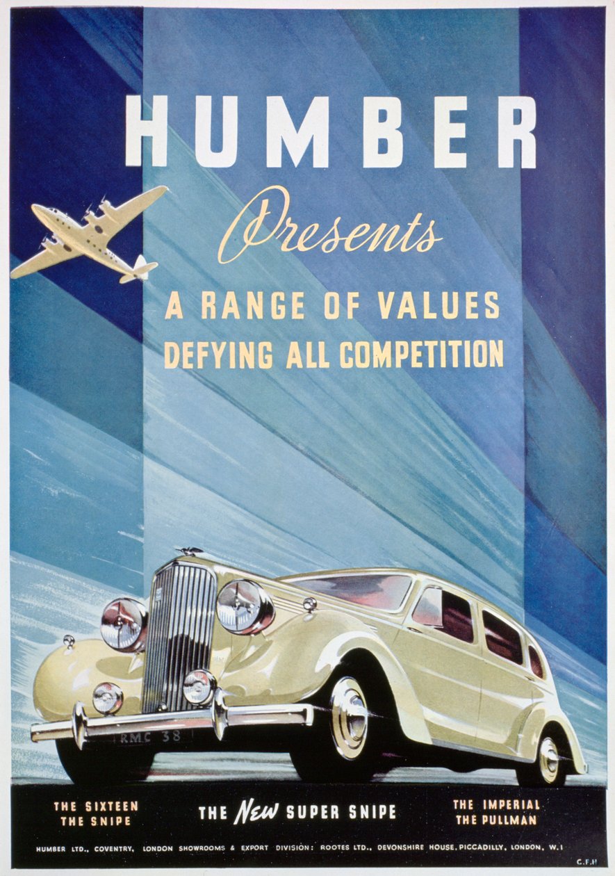 Reklama samochodów marki Humber, 1938 autorstwa Unbekannt