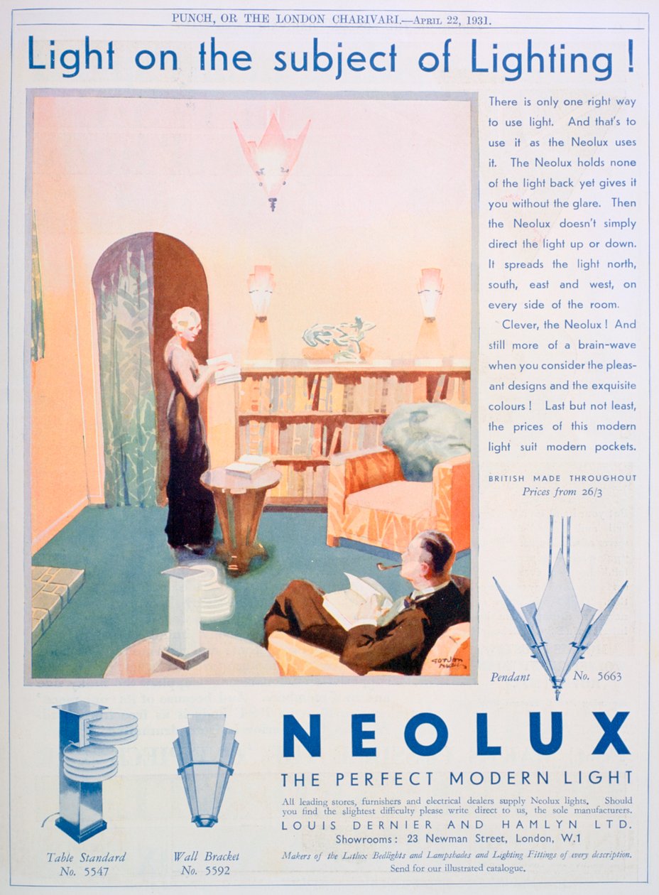 Reklama opraw oświetleniowych Neolux, 1931 autorstwa Unbekannt