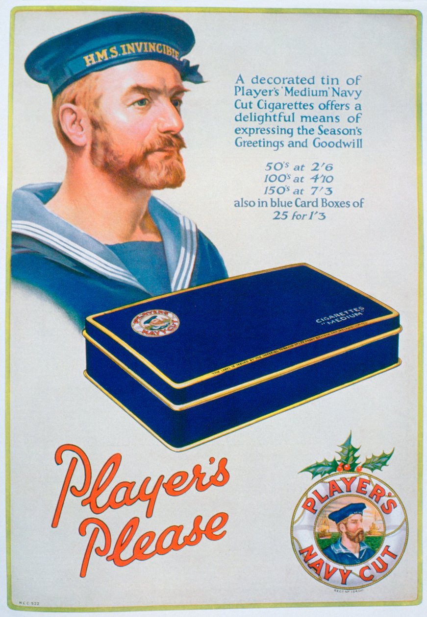 Reklama papierosów Navy Cut Players, 1928 autorstwa Unbekannt