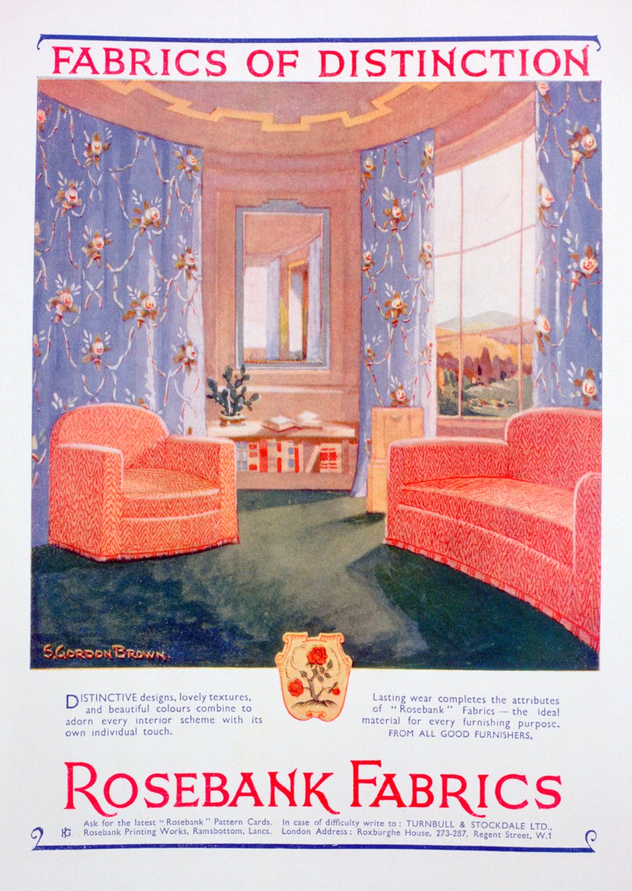 Reklama tkanin Rosebank, 1935 autorstwa Unbekannt