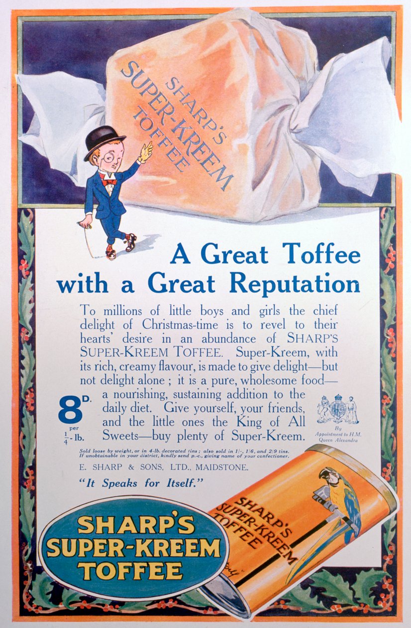 Reklama Sharps Super-Kreem Toffee, 1922 autorstwa Unbekannt