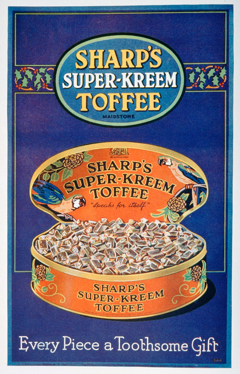 Reklama Sharps Super-Kreem Toffee, 1928 autorstwa Unbekannt
