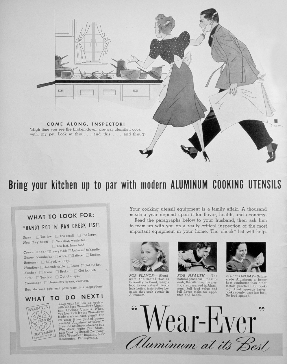 Ogłoszenie o aluminiowych przyborach kuchennych Wear-Ever, 1939 autorstwa Unbekannt