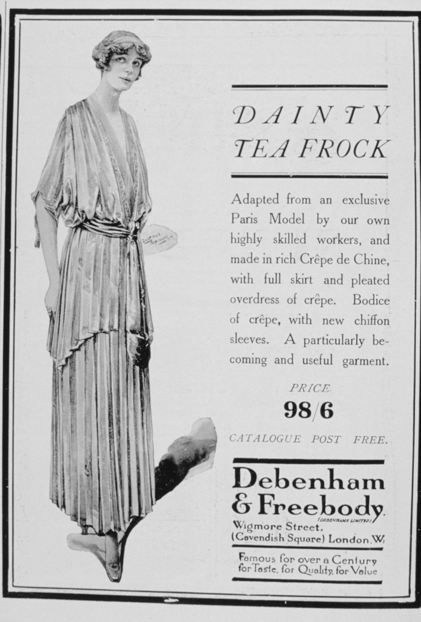 Reklama sukienek herbacianych autorstwa Debenham i Freebody, 1916 autorstwa Unbekannt
