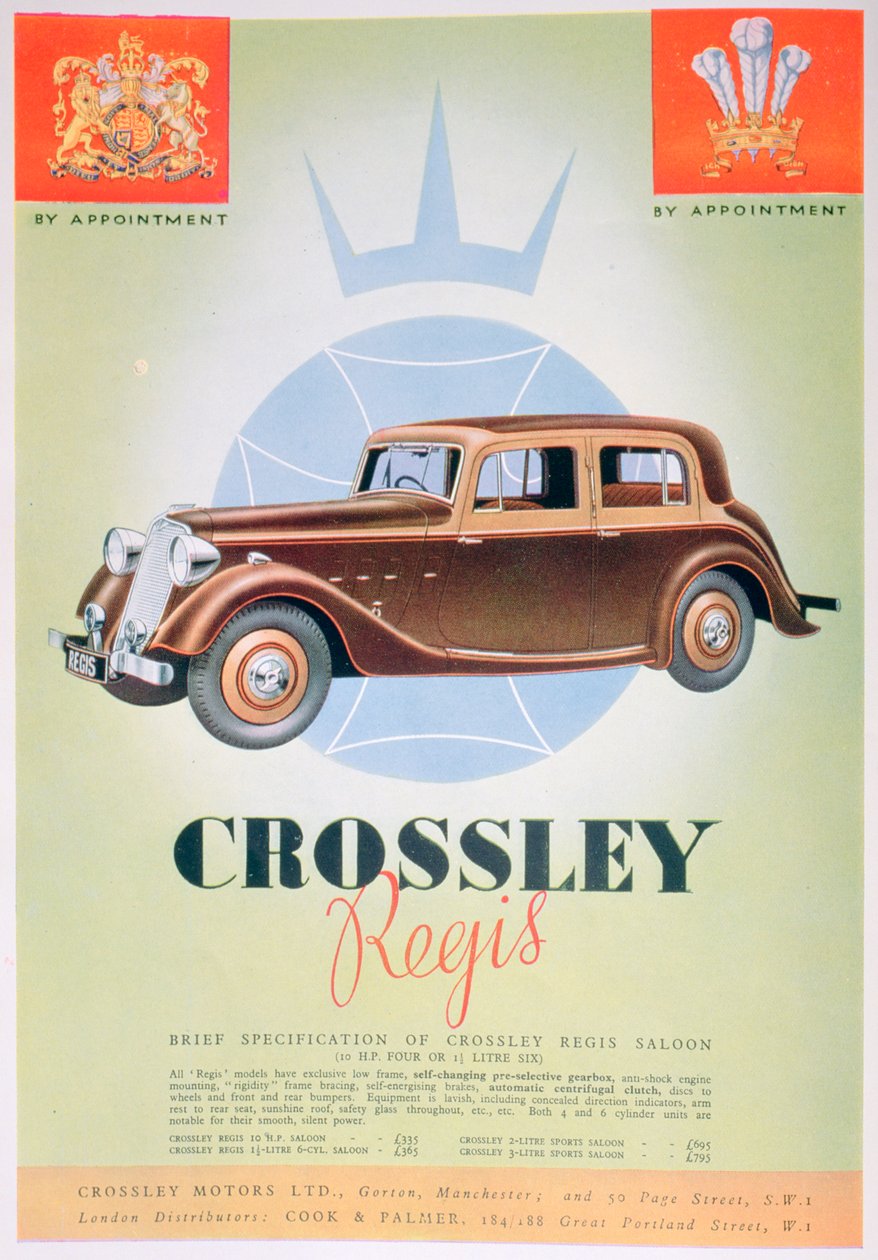 Reklama samochodu Crossley Regis, 1935 autorstwa Unbekannt